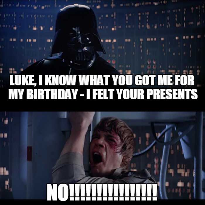 dark vador funny birthday meme