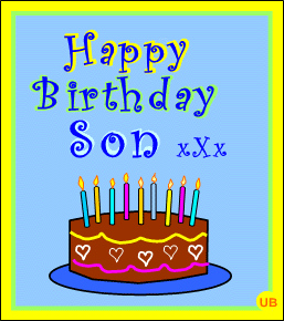 happy birthday son gif cake