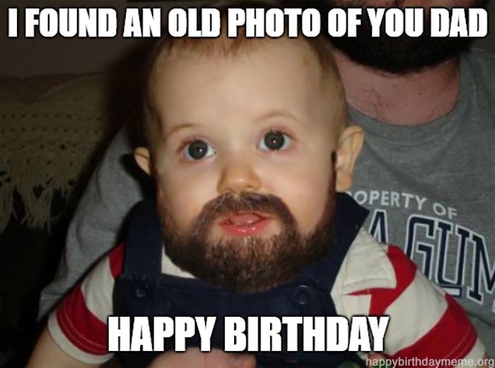 happy birthday dad meme from son old picture