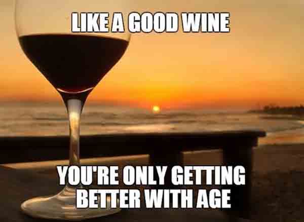 birthday meme better with wine
