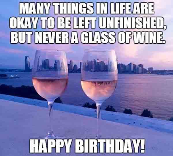 happy birthday wine glass meme