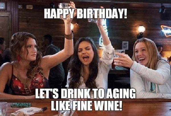 wine happy birthday meme
