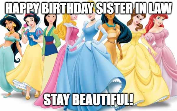 happy birthday sister in law meme disney