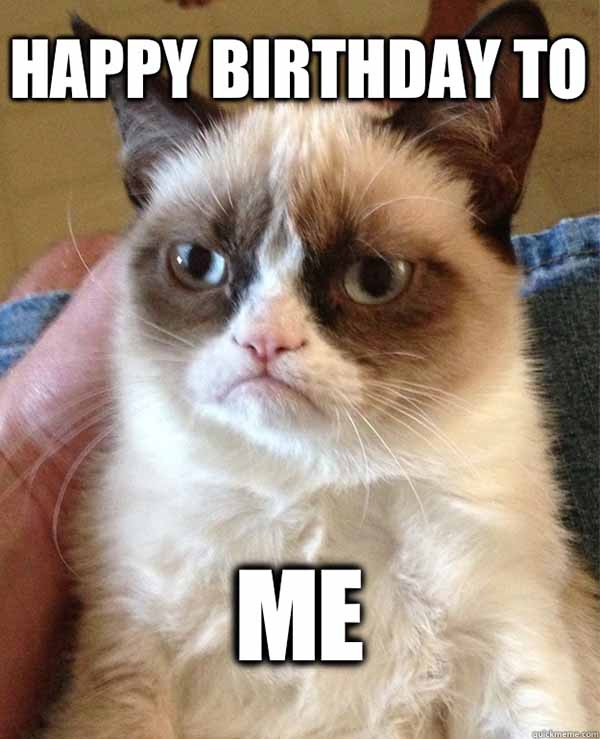 meme cat happy birthday to me